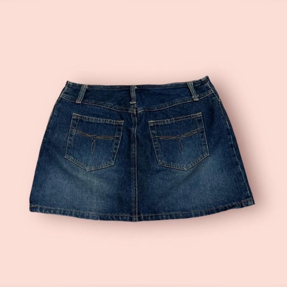 denim mini skirt low rise